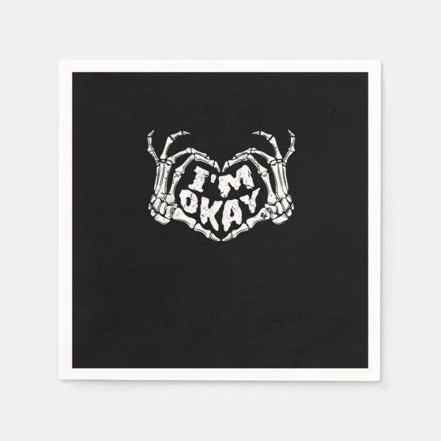 Guardanapo De Papel Estou Bem Roupa de Halloween Engraçada Esqueleto M (Frente)