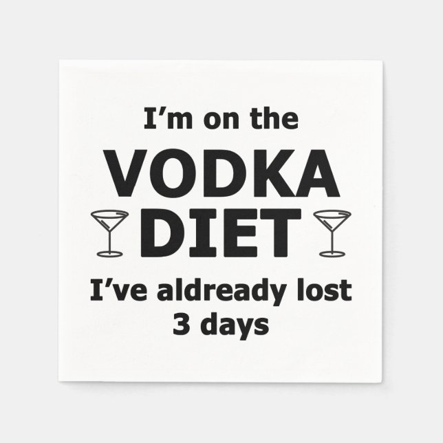 Guardanapo De Papel Estou Na Dieta De Vodka (Frente)