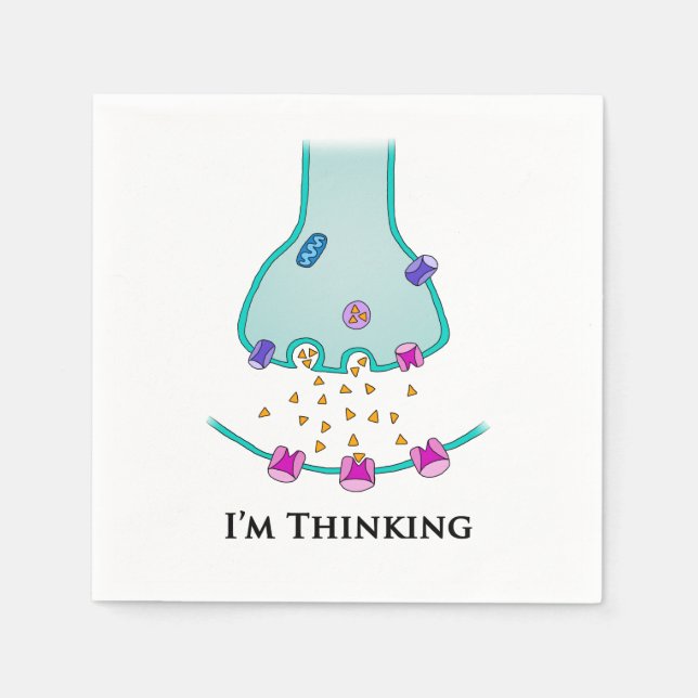 Guardanapo De Papel Estou Pensando Neurônio Sinapse (Frente)