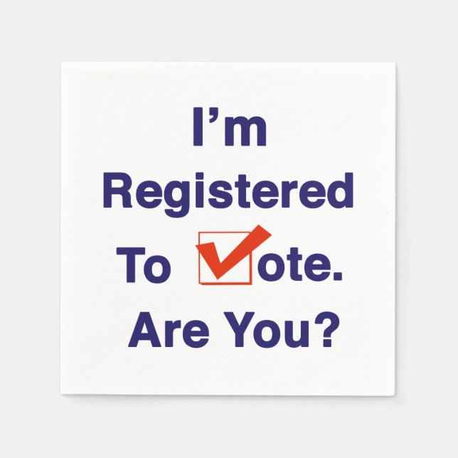 Guardanapo De Papel Estou registrado para votar (Frente)