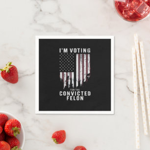 Guardanapo De Papel Estou votando no criminoso condenado pró-Trump 202