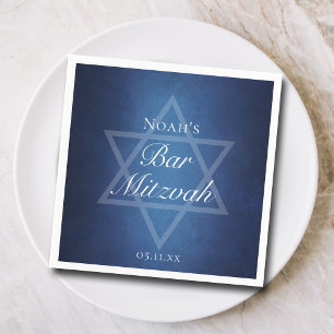 Guardanapo De Papel Estrela Azul Moderna do Bar Formal Partido Mitzvah