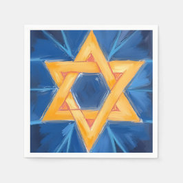 Guardanapo De Papel Estrela de David Hanukkah Aquarela Azul