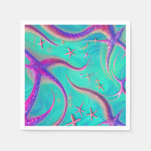 Guardanapo De Papel Estrela-do-mar Azul-turquesa e Roxo Praia