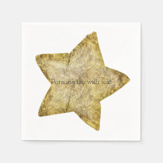 Guardanapo De Papel Estrela Glam Dourado