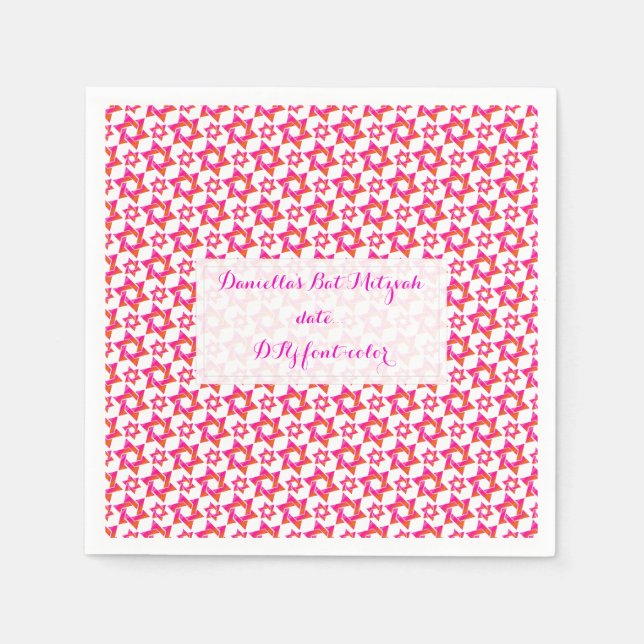 Guardanapo De Papel Estrela PixDezines de david/rosa/oj/mitzvah (Frente)