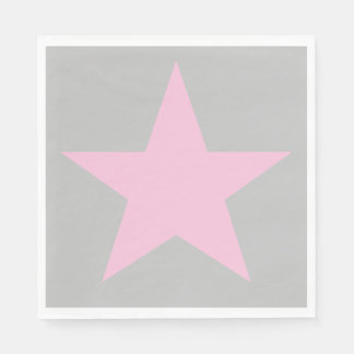 Guardanapo De Papel Estrela Rosa e Cinza Legal e Personalizável