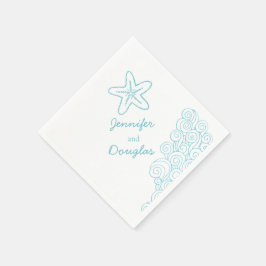 Guardanapo De Papel Estrelado do mar de casamento rola papel branco az
