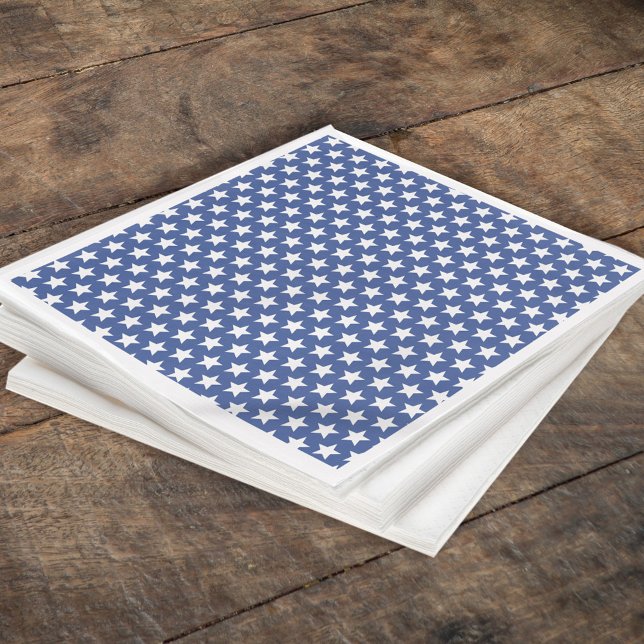 Guardanapo De Papel Estrelas brancas e azuis, bonitas personalizadas (Criador carregado)