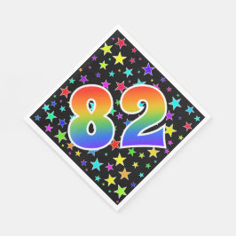 Guardanapo De Papel Estrelas coloridas + padrão arco-íris "82" Evento