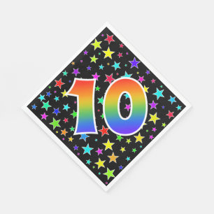 Guardanapo De Papel Estrelas coloridas + Teste padrão "10" do