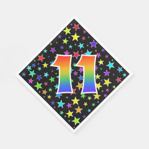 Guardanapo De Papel Estrelas coloridas + Teste padrão "11" do