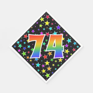 Guardanapo De Papel Estrelas coloridas + Teste padrão "74" do