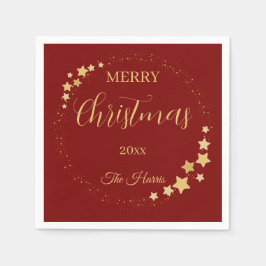 Guardanapo De Papel Estrelas de ouro elegantes modernas do Natal