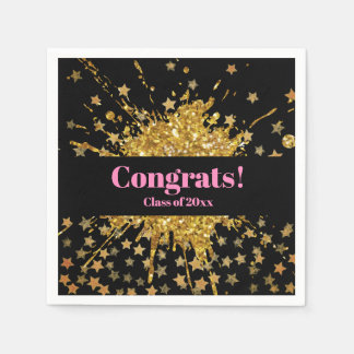 Guardanapo De Papel Estrelas de pintura de grafite cor-de-rosa-brilho