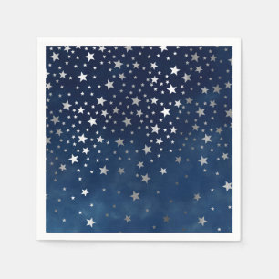 Guardanapo De Papel Estrelas de Prata Caindo Celestiais