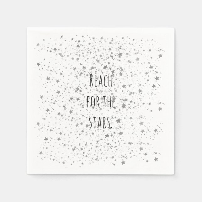 Guardanapo De Papel Estrelas de prata personalizadas (Frente)