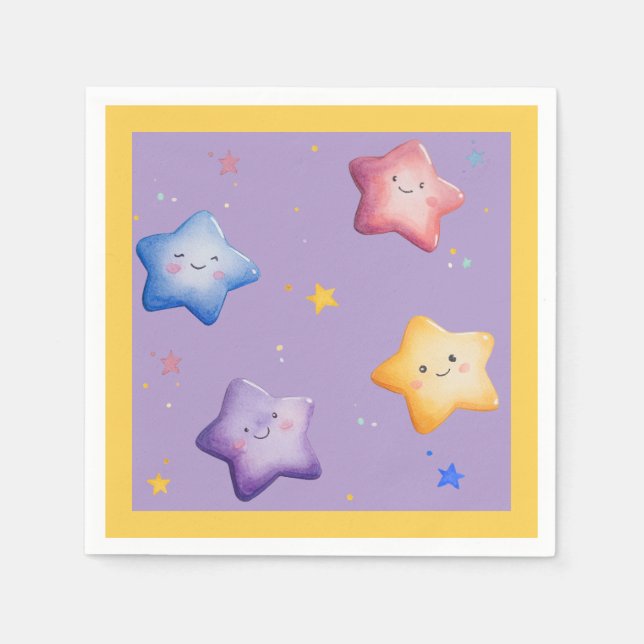Guardanapo De Papel Estrelas do Arco-íris (Frente)