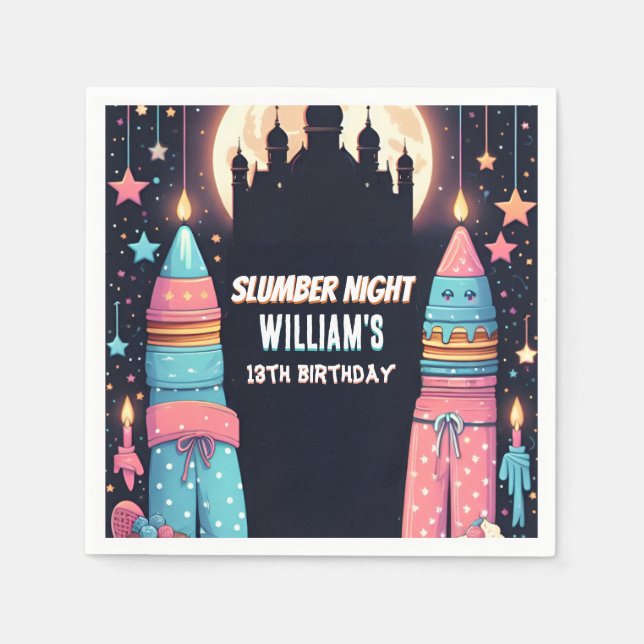 Guardanapo De Papel Estrelas do sono 13 do Sleepover SlumbParty (Frente)