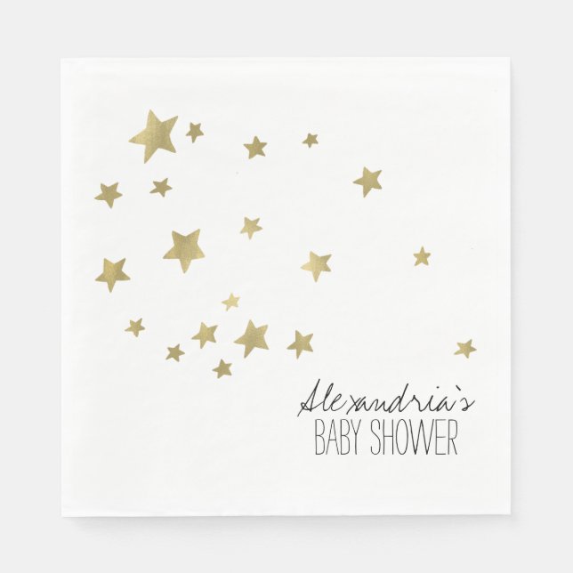 Guardanapo De Papel Estrelas Douradas personalizadas Napkins (Frente)