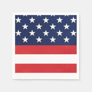 Guardanapo De Papel Estrelas e faixas de bandeira Patriótica American