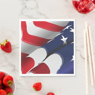 Guardanapo De Papel Estrelas e faixas de Design de Bandeiras Americana