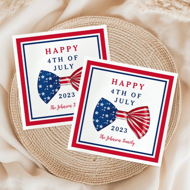 Guardanapo De Papel Estrelas e Listras 4 de Julho (Stars And Stripes 4th Of July Napkins)
