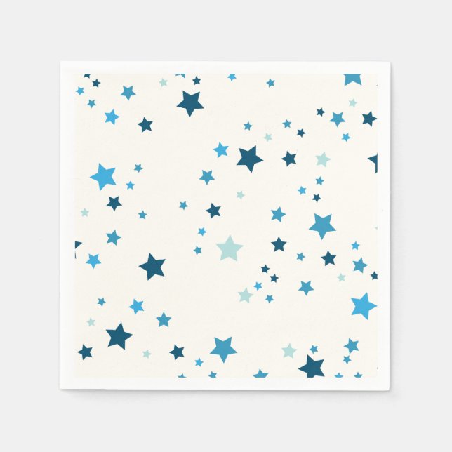 Guardanapo De Papel Estrelas em múltiplos tons azuis (Frente)