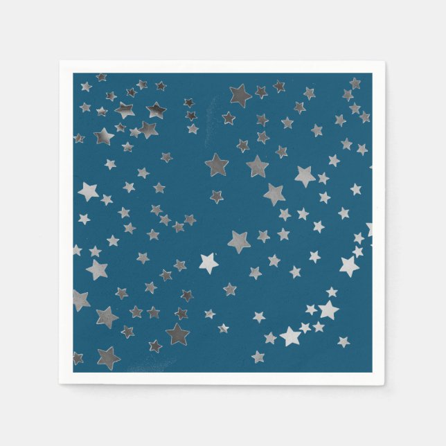 Guardanapo De Papel Estrelas Espalhadas no Azul (Frente)