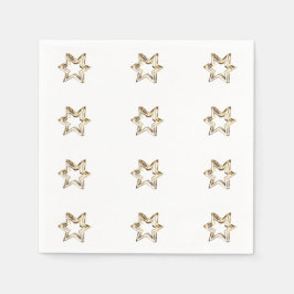 Guardanapo De Papel Estrelas Estrelas Elegantes Stars Faux Douradas Es