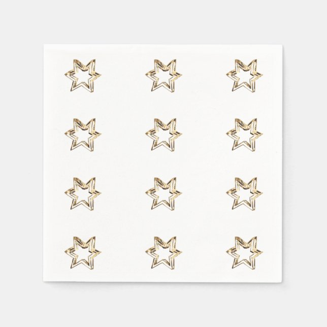 Guardanapo De Papel Estrelas Estrelas Elegantes Stars Faux Douradas Es (Frente)