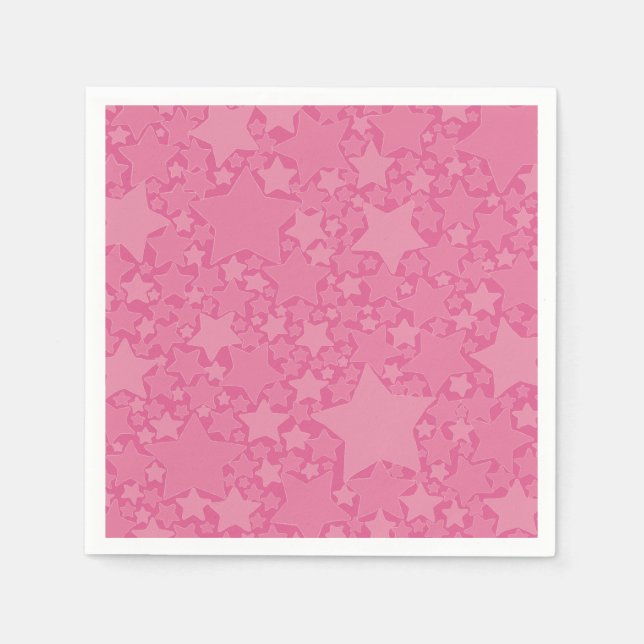 Guardanapo De Papel Estrelas, Estrelas, Estrelas - Rosa (Frente)