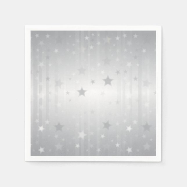 Guardanapo De Papel Estrelas Prateadas Brilhantes (Frente)