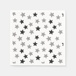 Guardanapo De Papel Estrelas Pretas e Brancas