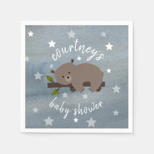 Guardanapo De Papel Estrelas sonolentos do urso + Chá de fraldas da