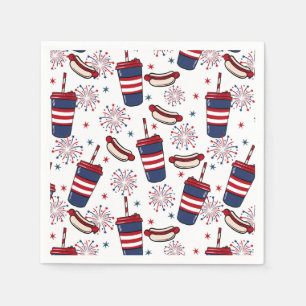 Guardanapo De Papel Estrelas, Stripes e Sizzarias - Um Banquete Patrió