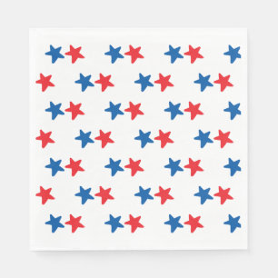 Guardanapo De Papel Estrelas vermelhas e azuis patriótico/4o julho