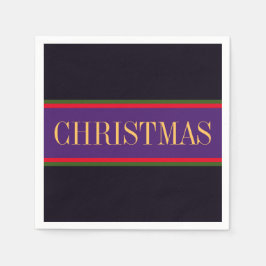 Guardanapo De Papel Estrias de NATAL Negro Roxo Elegante