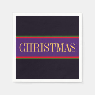 Guardanapo De Papel Estrias de NATAL Negro Roxo Elegante