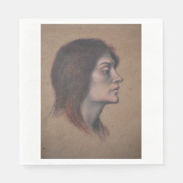 Guardanapo De Papel Estudo de uma Cabeça de Mulher (por Evelyn De Morg