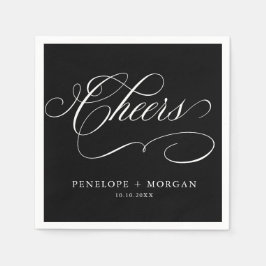 Guardanapo De Papel Eterno de caligrafia moderna, casamento preto e br