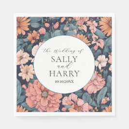 Guardanapo De Papel Eterno: Vintage Faded Rosa Impressão de Casamento