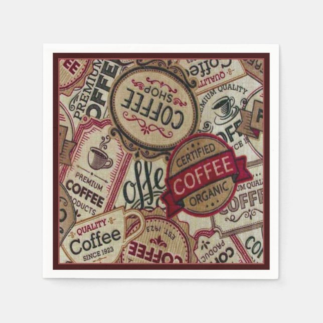 Guardanapo De Papel Etiquetas de Café Colagem Napkins (Frente)