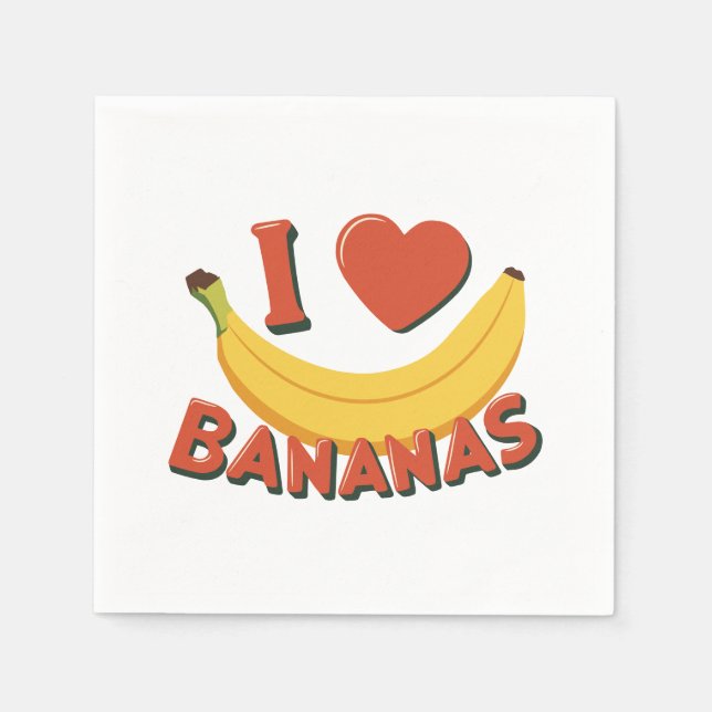 Guardanapo De Papel Eu Adoro Bananas (Frente)