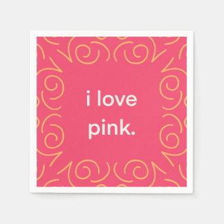 Guardanapo De Papel Eu adoro caneca de café expresso rosa