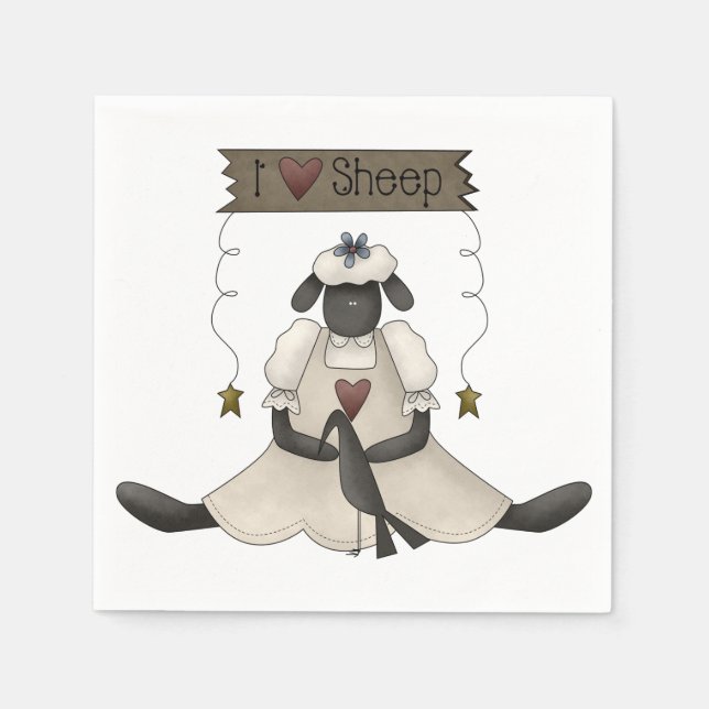 Guardanapo De Papel Eu Adoro Carneiro Napkins (Frente)