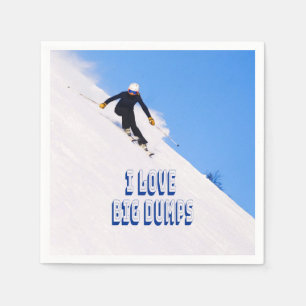 Guardanapo De Papel Eu Adoro Grandes Descidas De Esqui De Neve