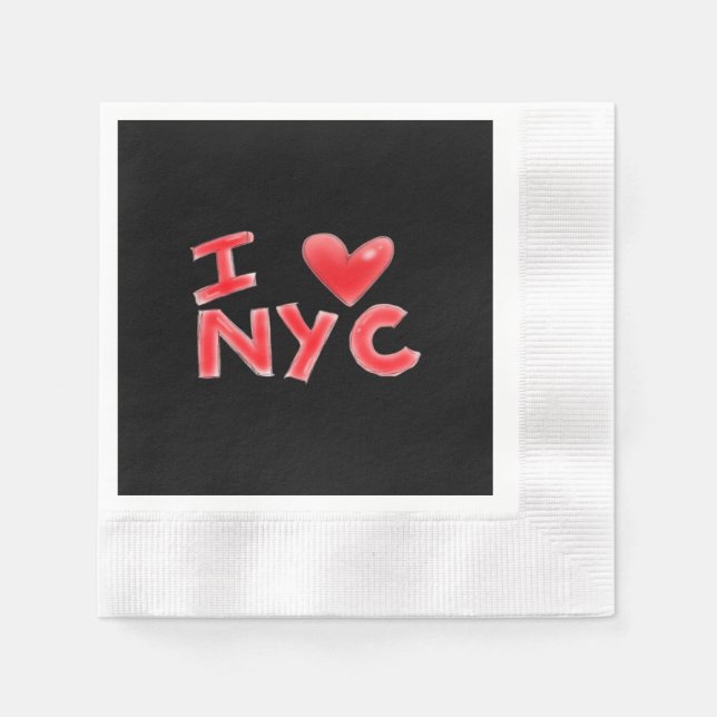 Guardanapo De Papel Eu Adoro NYC Clássico (Frente)