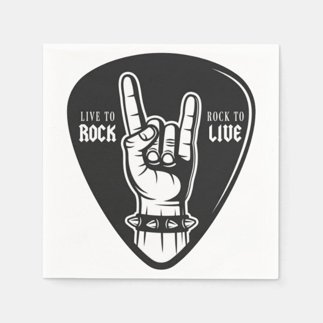 Guardanapo De Papel Eu adoro rock (Frente)