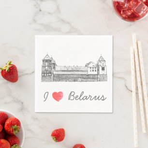 Guardanapo De Papel Eu Amo A Arquitetura Do Castelo De Belarus Mir М и